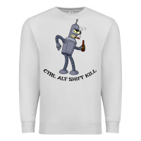 Dove Grey Futurama Ctrl Alt Shift Kill Bender Premium Sweatshirt - artisFamous