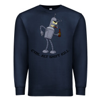 Navy Futurama Ctrl Alt Shift Kill Bender Premium Sweatshirt - artisFamous