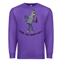 Purple Futurama Ctrl Alt Shift Kill Bender Premium Sweatshirt - artisFamous