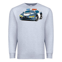 Heather Grey police car Premium Sweatshirt - artisFamous