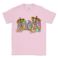 Bubblegum Pink He is risen Easter  Easter Day Classic Tee - CowGirlArtShop