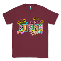 Burgundy He is risen Easter  Easter Day Classic Tee - CowGirlArtShop