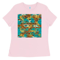Bubblegum Pink western aztec leopard glitter seamless pattern Ladies Tee - FaDigitalArtStudio
