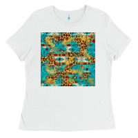 White western aztec leopard glitter seamless pattern Ladies Tee - FaDigitalArtStudio