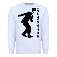 White Original Rude Boy Style Premium Sweatshirt - artisFamous