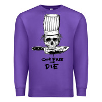 Purple bourdain cook free or die Premium Sweatshirt - artisFamous