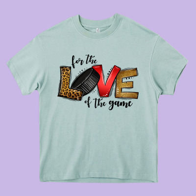 For The Love Of The Game Ice Hockey Heavy Core Tee Designed By Jasminsmagicworld
