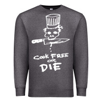 Charcoal Heather bourdain cook free or die Premium Sweatshirt - artisFamous
