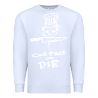 White bourdain cook free or die Premium Sweatshirt - artisFamous