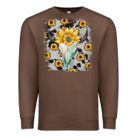 Chestnut cowhide sunflower gemstone bull skull Premium Sweatshirt - JahusDesignShop