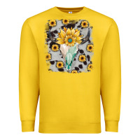 Lemon cowhide sunflower gemstone bull skull Premium Sweatshirt - JahusDesignShop