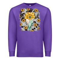 Purple cowhide sunflower gemstone bull skull Premium Sweatshirt - JahusDesignShop