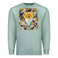 Seafoam cowhide sunflower gemstone bull skull Premium Sweatshirt - JahusDesignShop