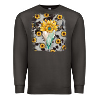 Smoke cowhide sunflower gemstone bull skull Premium Sweatshirt - JahusDesignShop