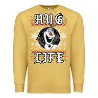 Antique Gold fro.zen o.l.a.f hug life ugly christmas sweater style shirt Premium Sweatshirt - artisFamous