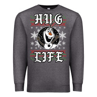 Charcoal Heather fro.zen o.l.a.f hug life ugly christmas sweater style shirt Premium Sweatshirt - artisFamous