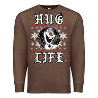 Chestnut fro.zen o.l.a.f hug life ugly christmas sweater style shirt Premium Sweatshirt - artisFamous