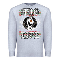 Heather Grey fro.zen o.l.a.f hug life ugly christmas sweater style shirt Premium Sweatshirt - artisFamous