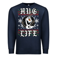 Navy fro.zen o.l.a.f hug life ugly christmas sweater style shirt Premium Sweatshirt - artisFamous