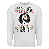 Oatmeal Heather fro.zen o.l.a.f hug life ugly christmas sweater style shirt Premium Sweatshirt - artisFamous