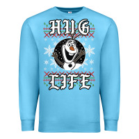 Ocean Blue fro.zen o.l.a.f hug life ugly christmas sweater style shirt Premium Sweatshirt - artisFamous