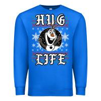 True Royal fro.zen o.l.a.f hug life ugly christmas sweater style shirt Premium Sweatshirt - artisFamous