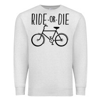 Oatmeal Heather ride or die bicycle Premium Sweatshirt - artisFamous