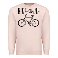 Pale Pink ride or die bicycle Premium Sweatshirt - artisFamous