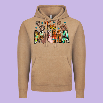 Fur Mama Vintage Hoodie Designed By Cowhidedigitalart