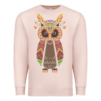 Pale Pink Native OWL Premium Sweatshirt - artisFamous