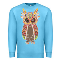 Ocean Blue Native OWL Premium Sweatshirt - artisFamous
