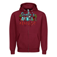 Burgundy santa s favorite nurse Zipper Hoodie - JahusDesignShop