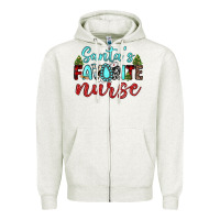 Oatmeal Heather santa s favorite nurse Zipper Hoodie - JahusDesignShop