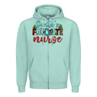 Seafoam santa s favorite nurse Zipper Hoodie - JahusDesignShop