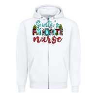 White santa s favorite nurse Zipper Hoodie - JahusDesignShop