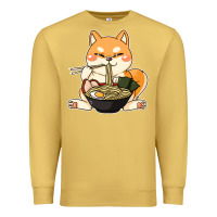 Antique Gold shiba inu dog ramen Premium Sweatshirt - artisFamous