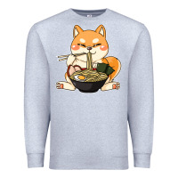 Heather Grey shiba inu dog ramen Premium Sweatshirt - artisFamous