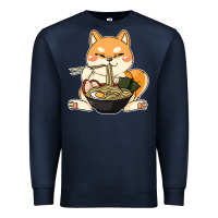 Navy shiba inu dog ramen Premium Sweatshirt - artisFamous