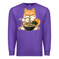 Purple shiba inu dog ramen Premium Sweatshirt - artisFamous
