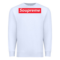 White SOUPREME Premium Sweatshirt - artisFamous