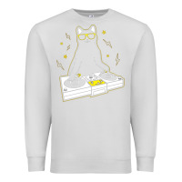 Dove Grey cat dj Premium Sweatshirt - artisFamous