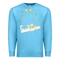 Ocean Blue cat dj Premium Sweatshirt - artisFamous
