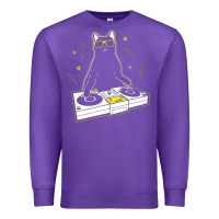Purple cat dj Premium Sweatshirt - artisFamous