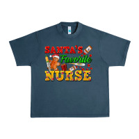 Midnight Navy Santa's Favorite Nurse Urban Heavy Tee - FaDigitalArtStudio