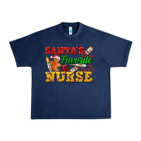 Navy Santa's Favorite Nurse Urban Heavy Tee - FaDigitalArtStudio