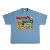 Pebble Blue Santa's Favorite Nurse Urban Heavy Tee - FaDigitalArtStudio
