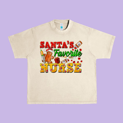 Santa's Favorite Nurse Urban Heavy Tee Designed By Fadigitalartstudio