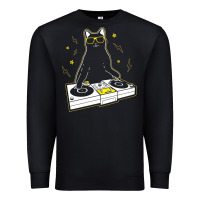Black cat dj Premium Sweatshirt - artisFamous