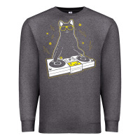 Charcoal Heather cat dj Premium Sweatshirt - artisFamous