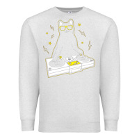 Oatmeal Heather cat dj Premium Sweatshirt - artisFamous